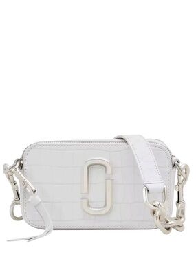 Marc Jacobs The Snapshot Crocodile Embossed Leather Double J Logo Camera Bag